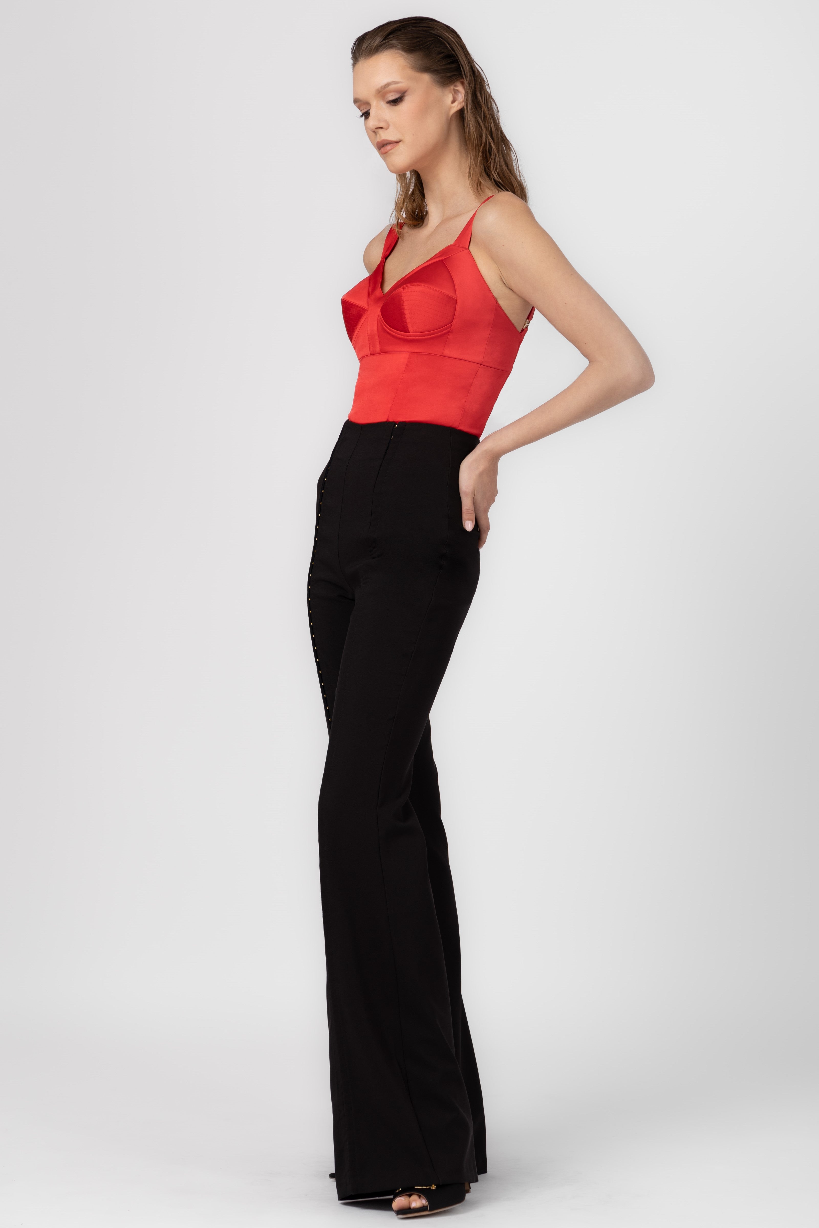 Satin Sculpt Bra Top Red