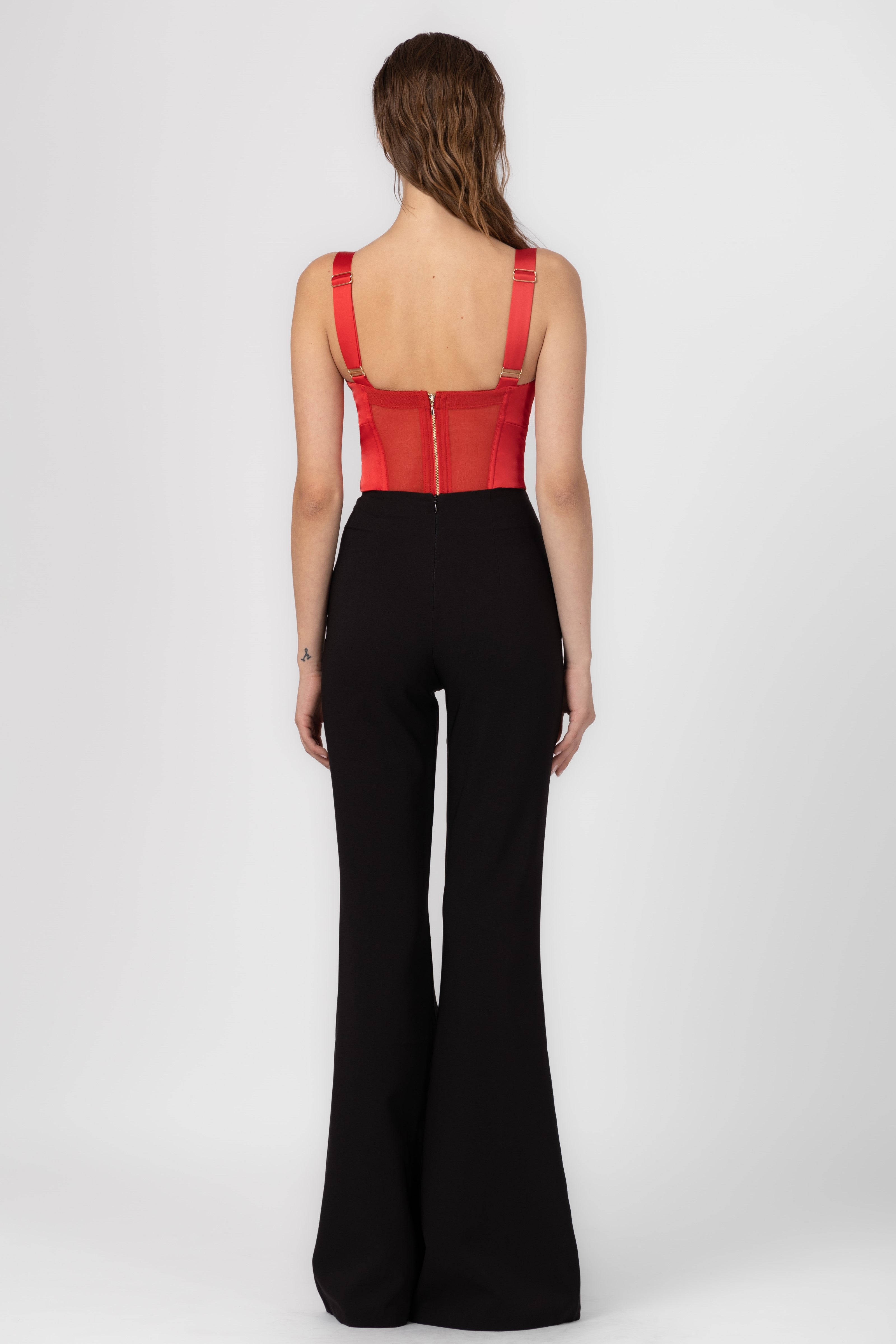 Satin Sculpt Bodysuit Red