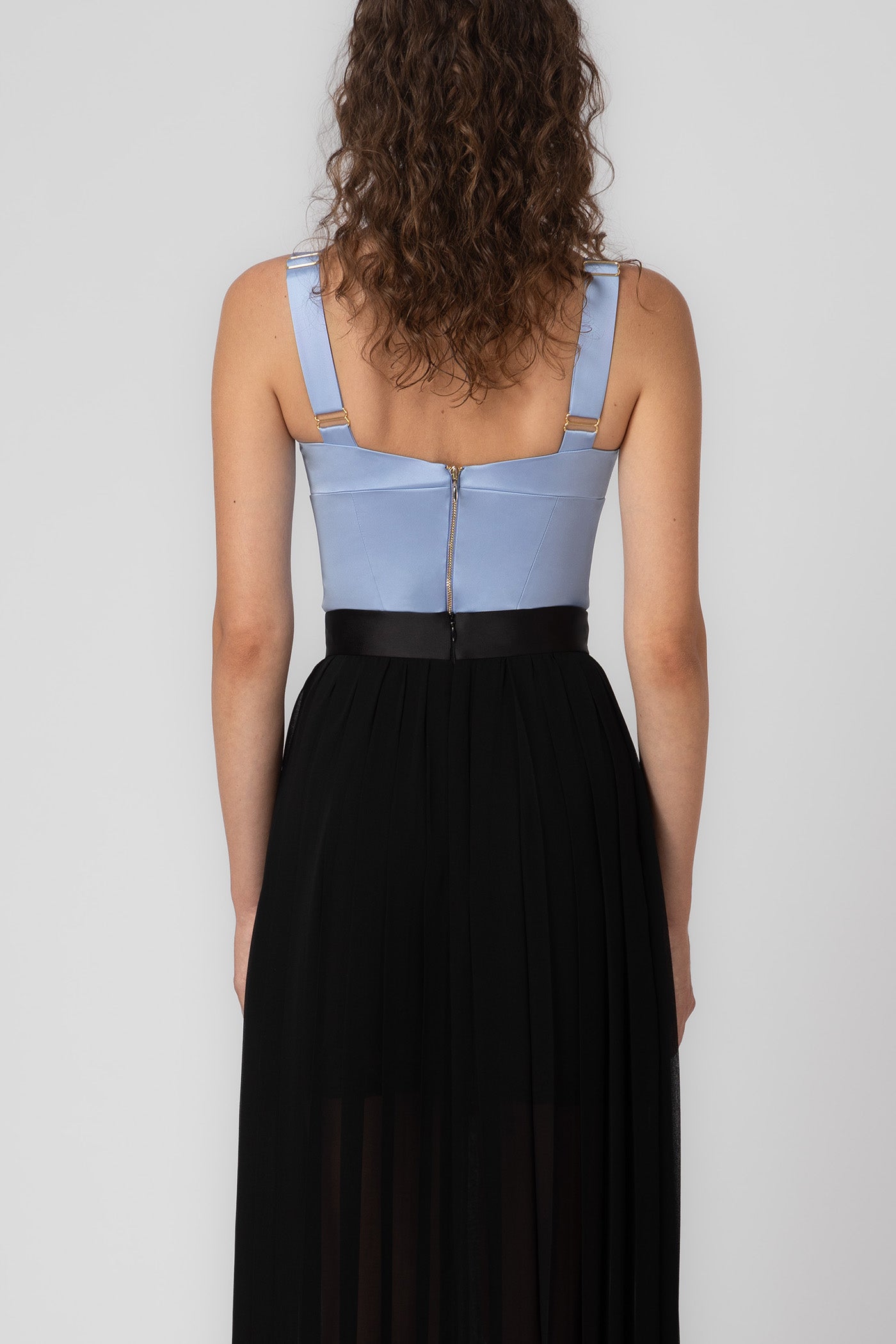 Corset albastru deschis din satin elastic Haze