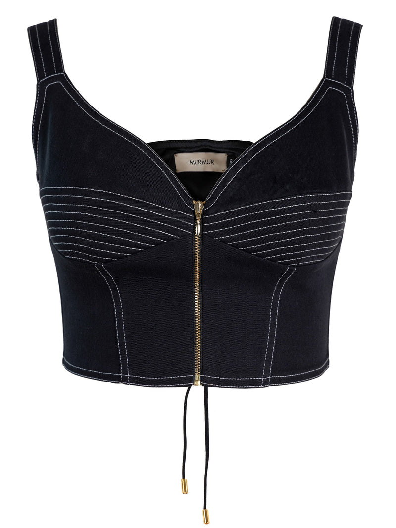 Haze Denim Bra Top Black