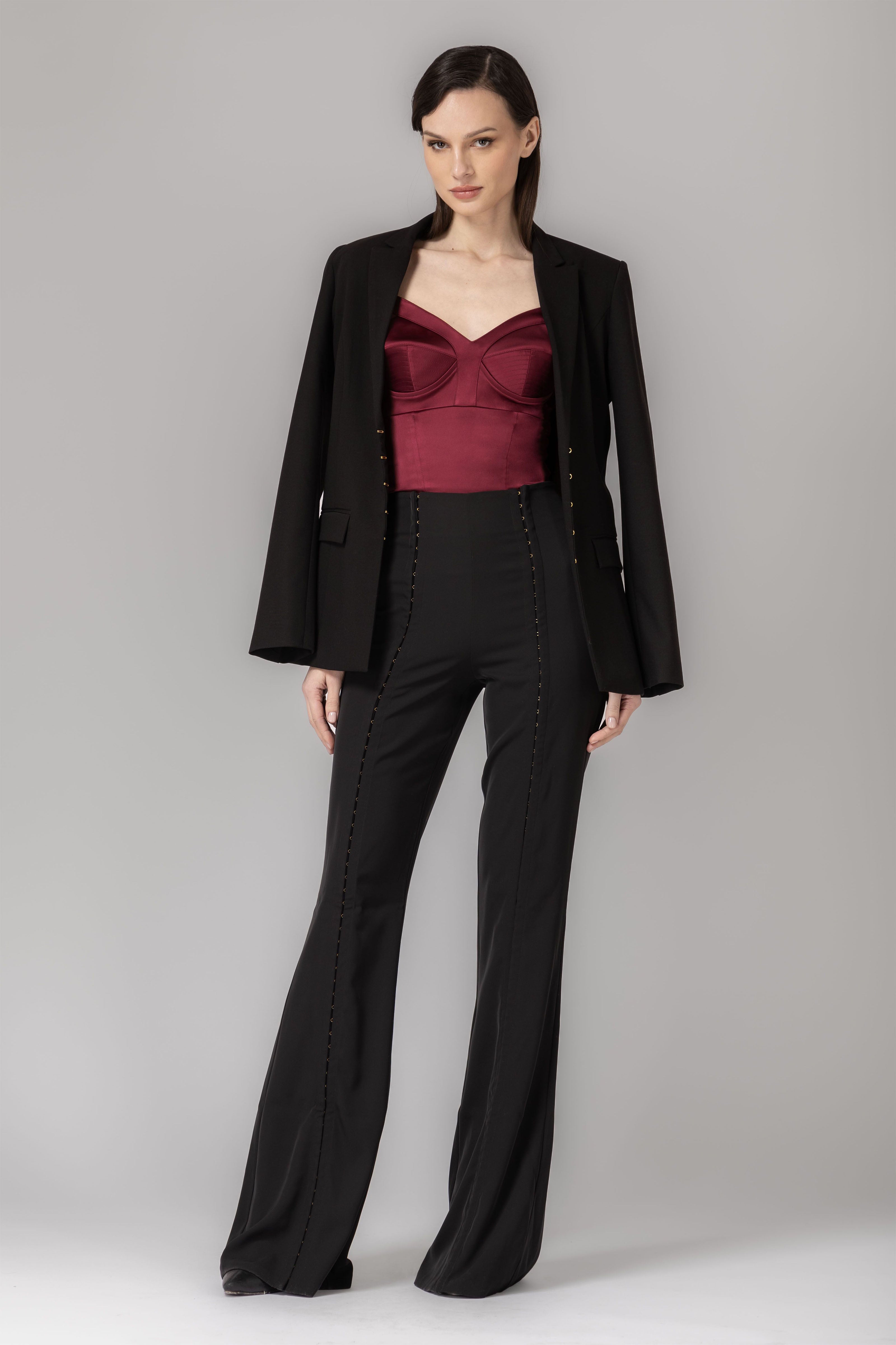 Satin Sculpt Bodysuit Wine