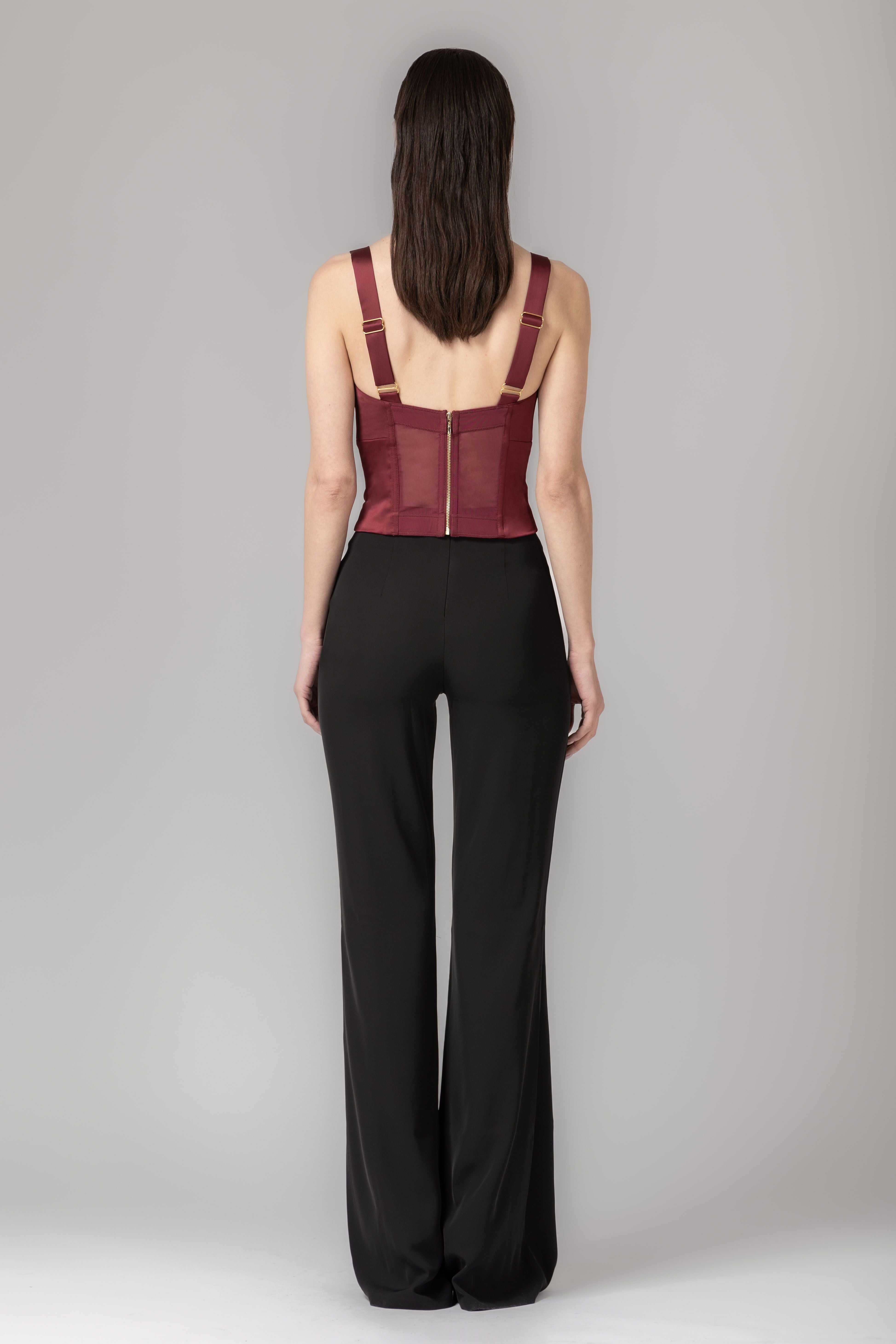 Satin Sculpt Bodysuit Wine