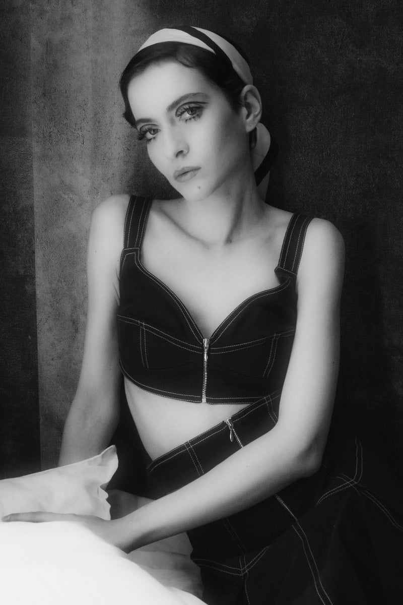 Mood image for Underline Denim Skirt Black