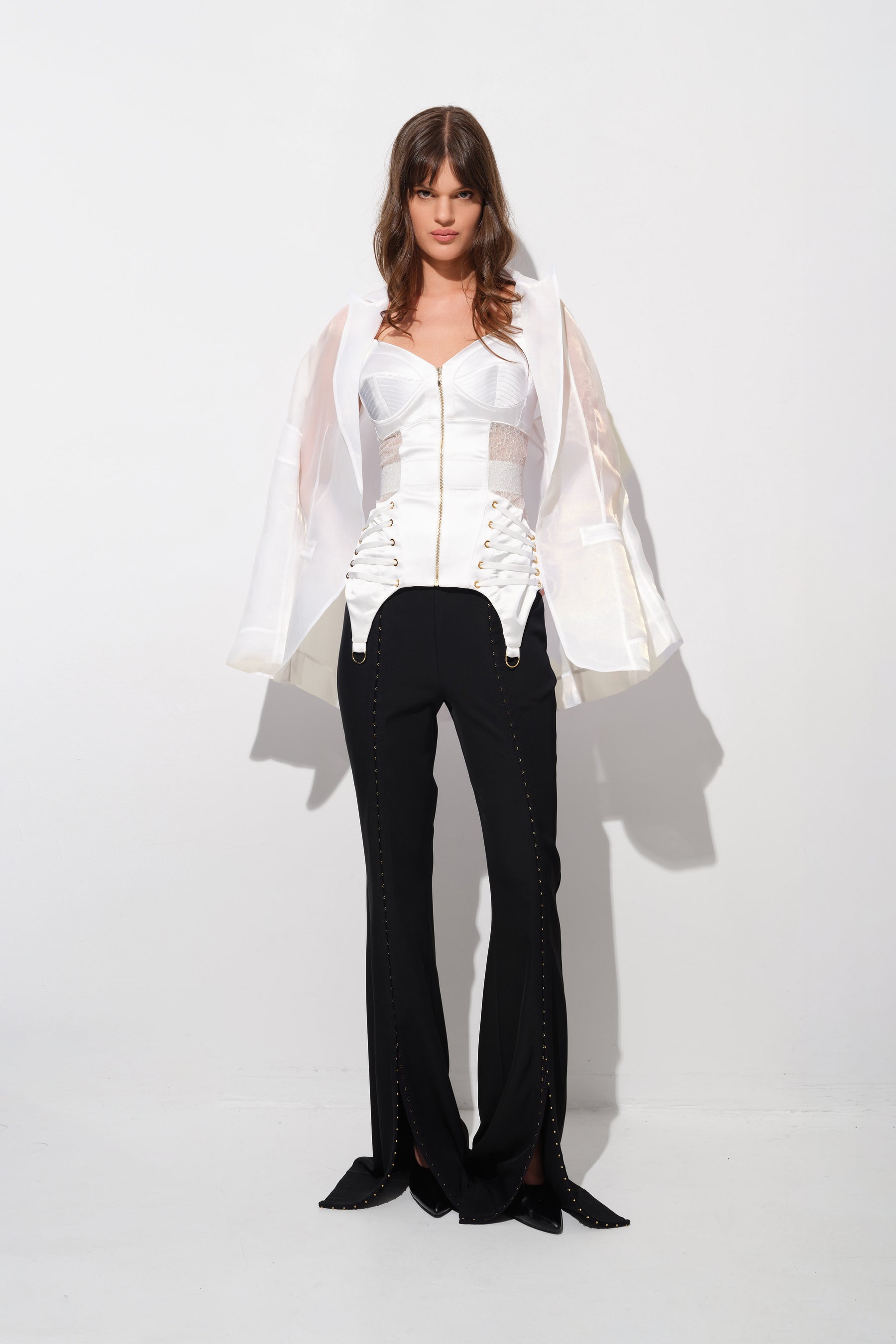 Zest Corset | Snap Trousers | Garter Sheer Blazer
