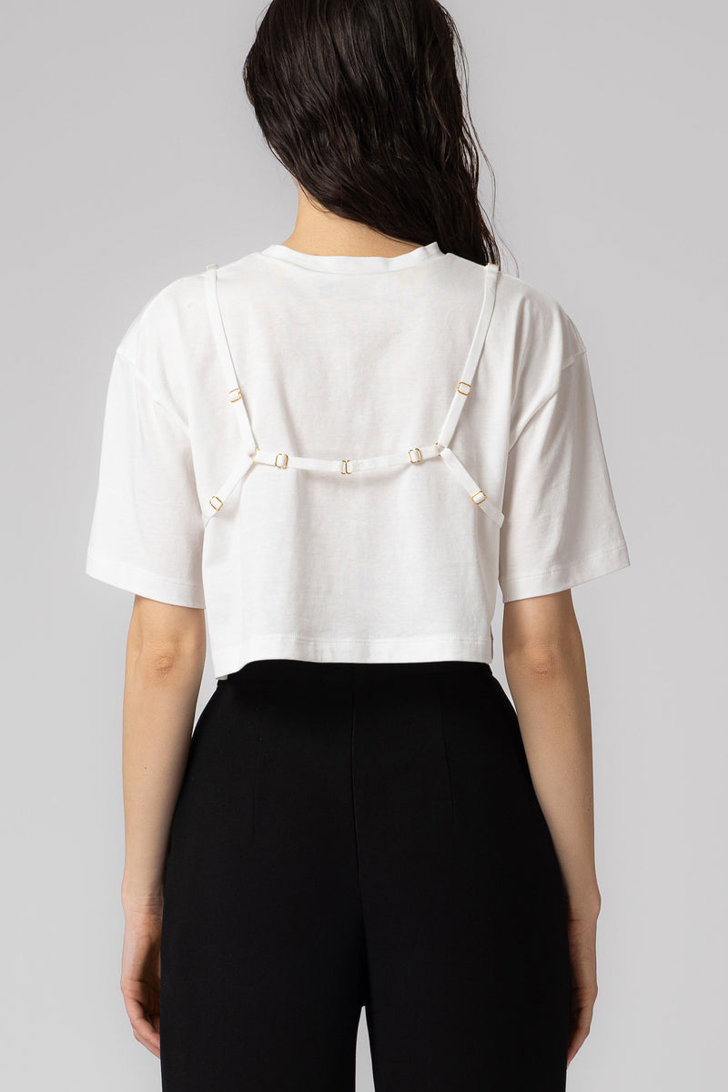 Outline Cropped T-Shirt White