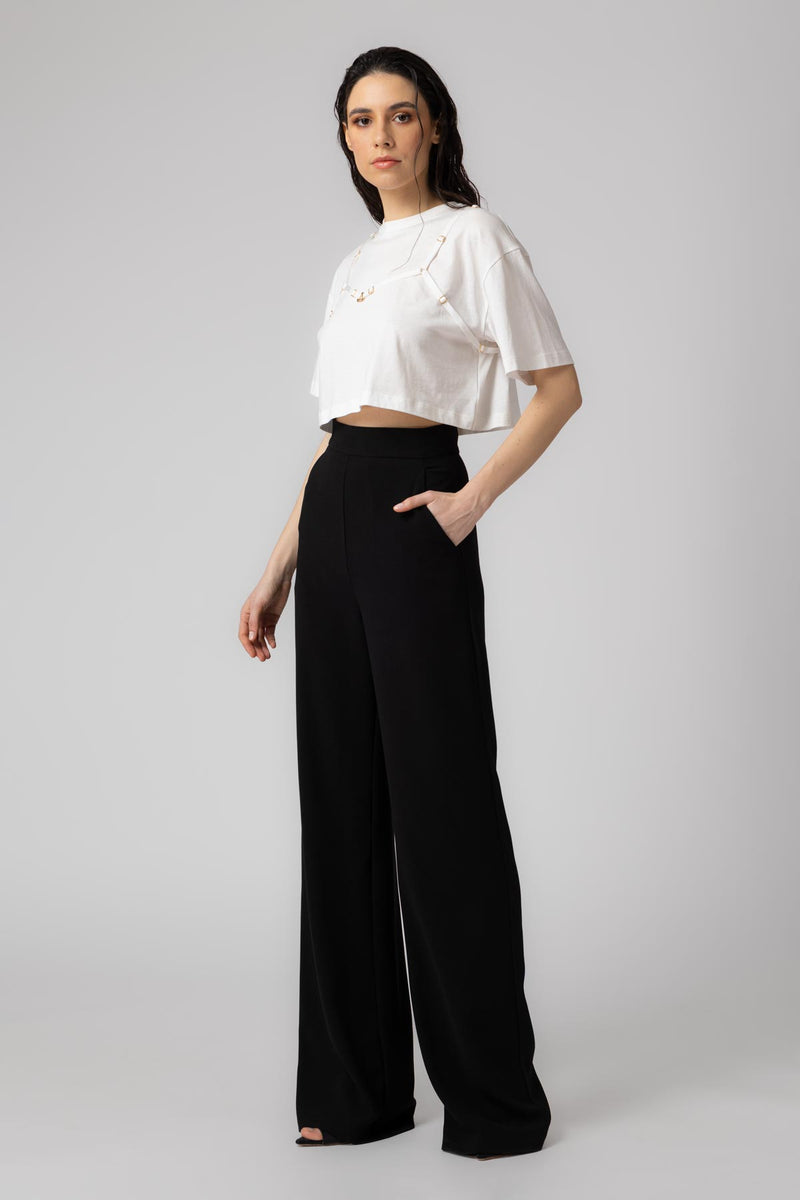 Outline Cropped T-Shirt White