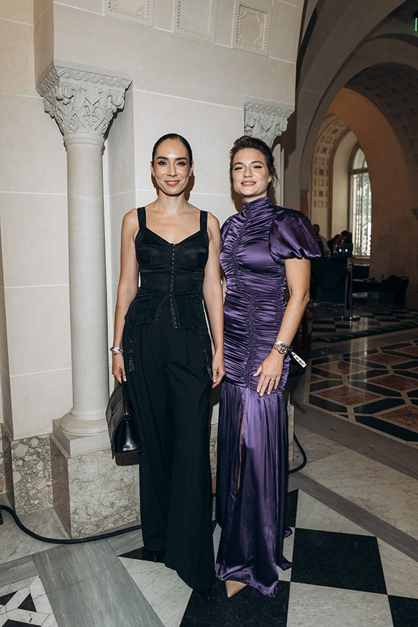 Mood image for Rochie violet lunga din matase cu drapaje Ruched