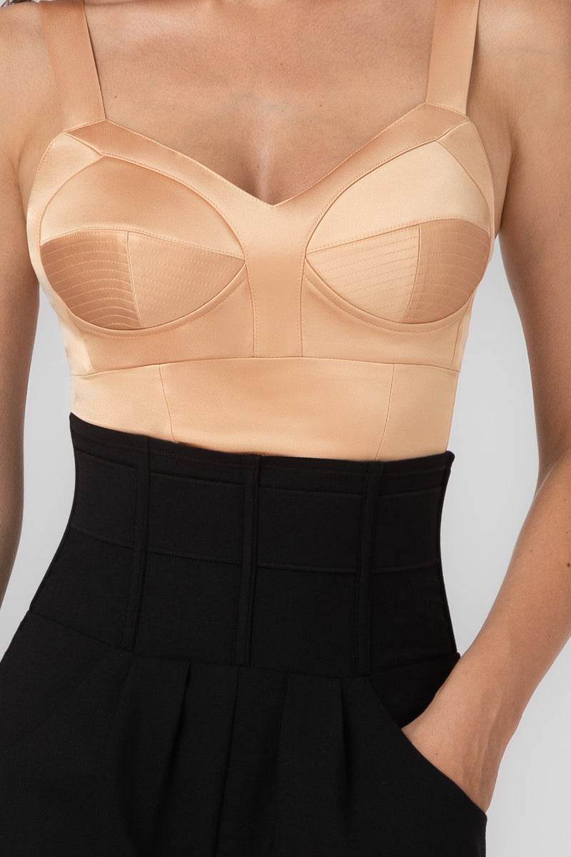 Satin Sculpt Bra Top Nude