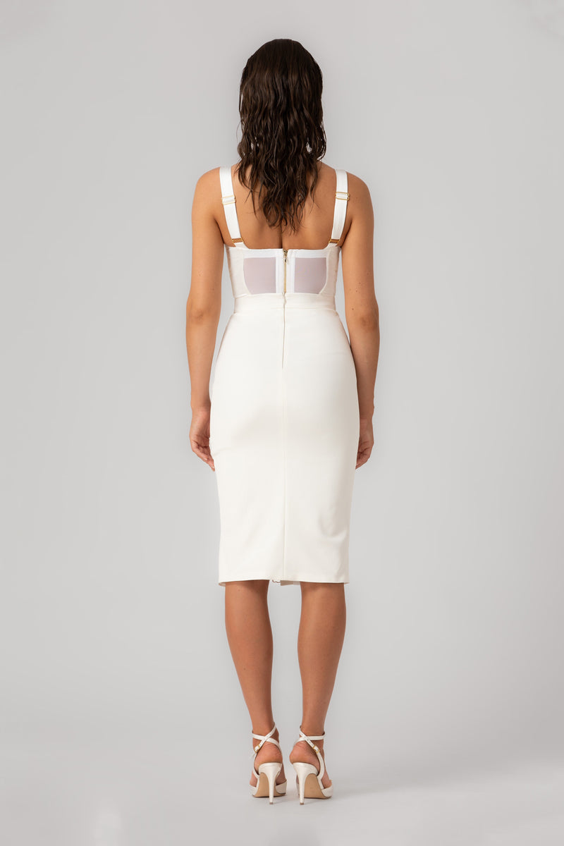 Satin Sculpt Bodysuit White