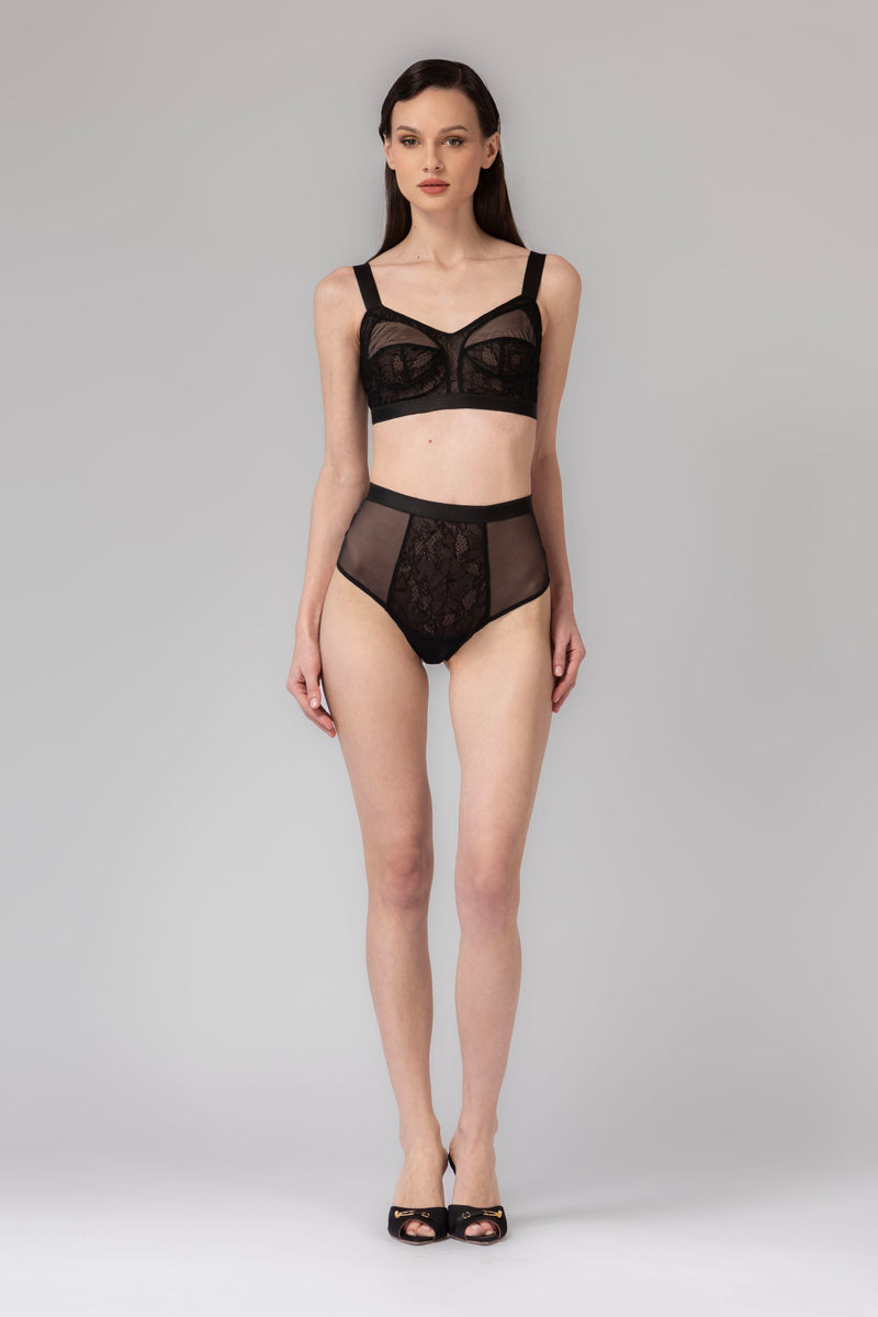 Sculpt Lace Bra Top Black