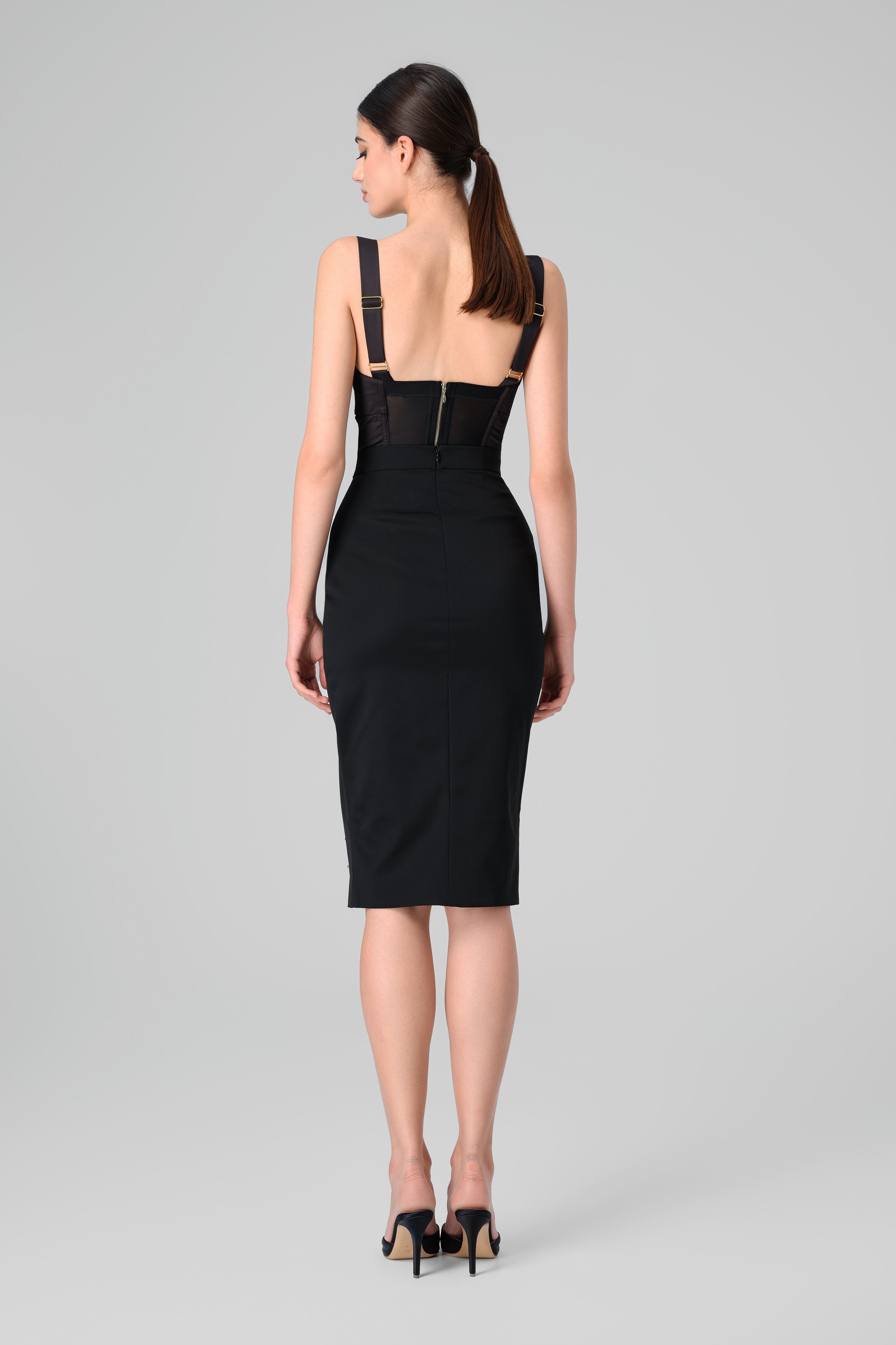 Satin Sculpt Corset Black