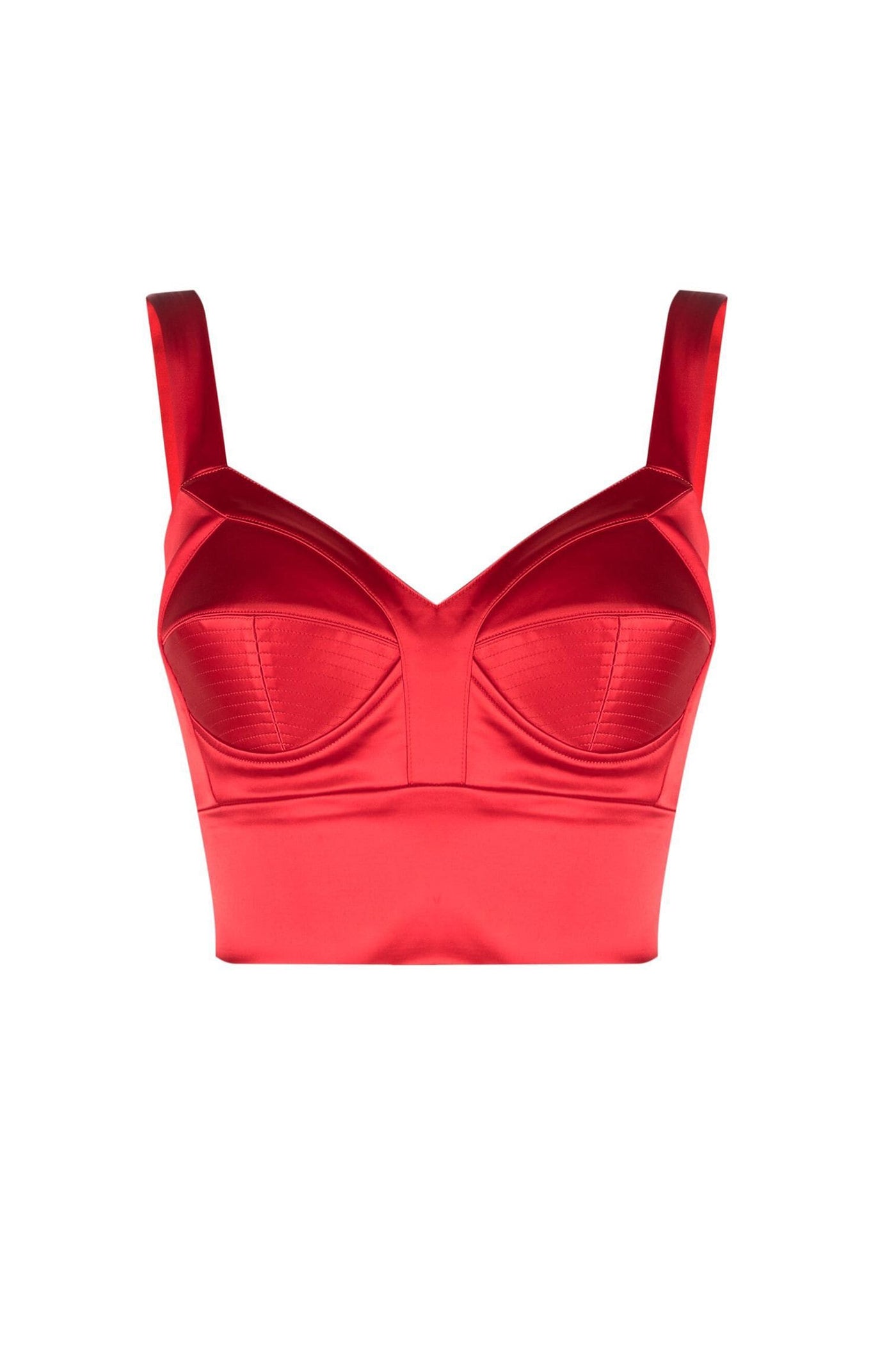 Satin Sculpt Bra Top Red