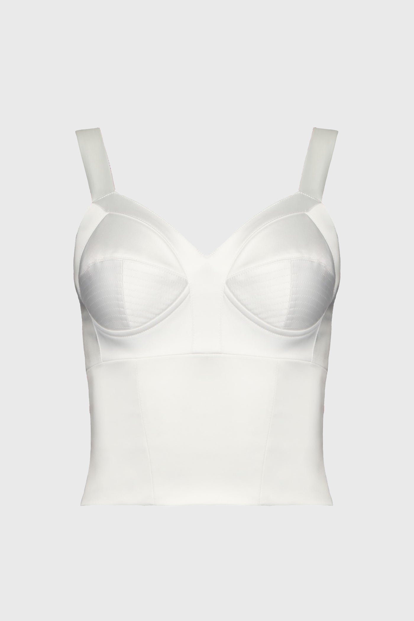 Satin Sculpt Bra Top White