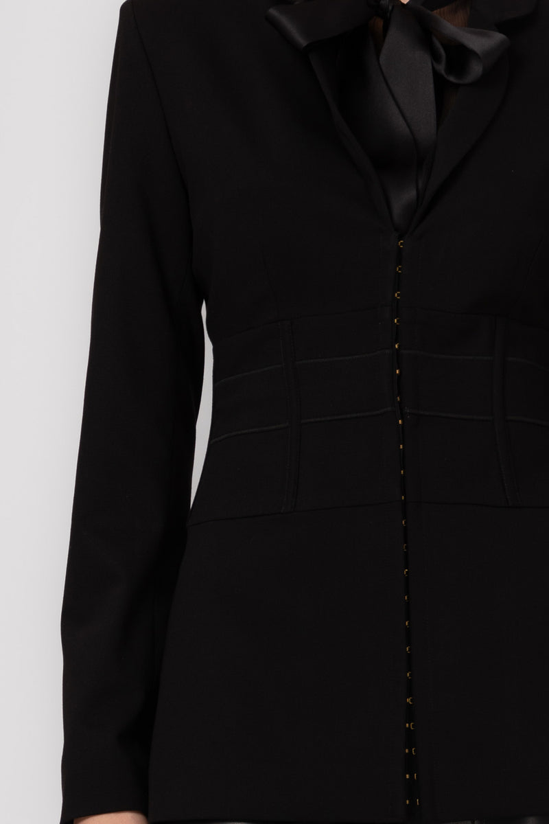 Blazer negru cu inchidere frontala Tomboy
