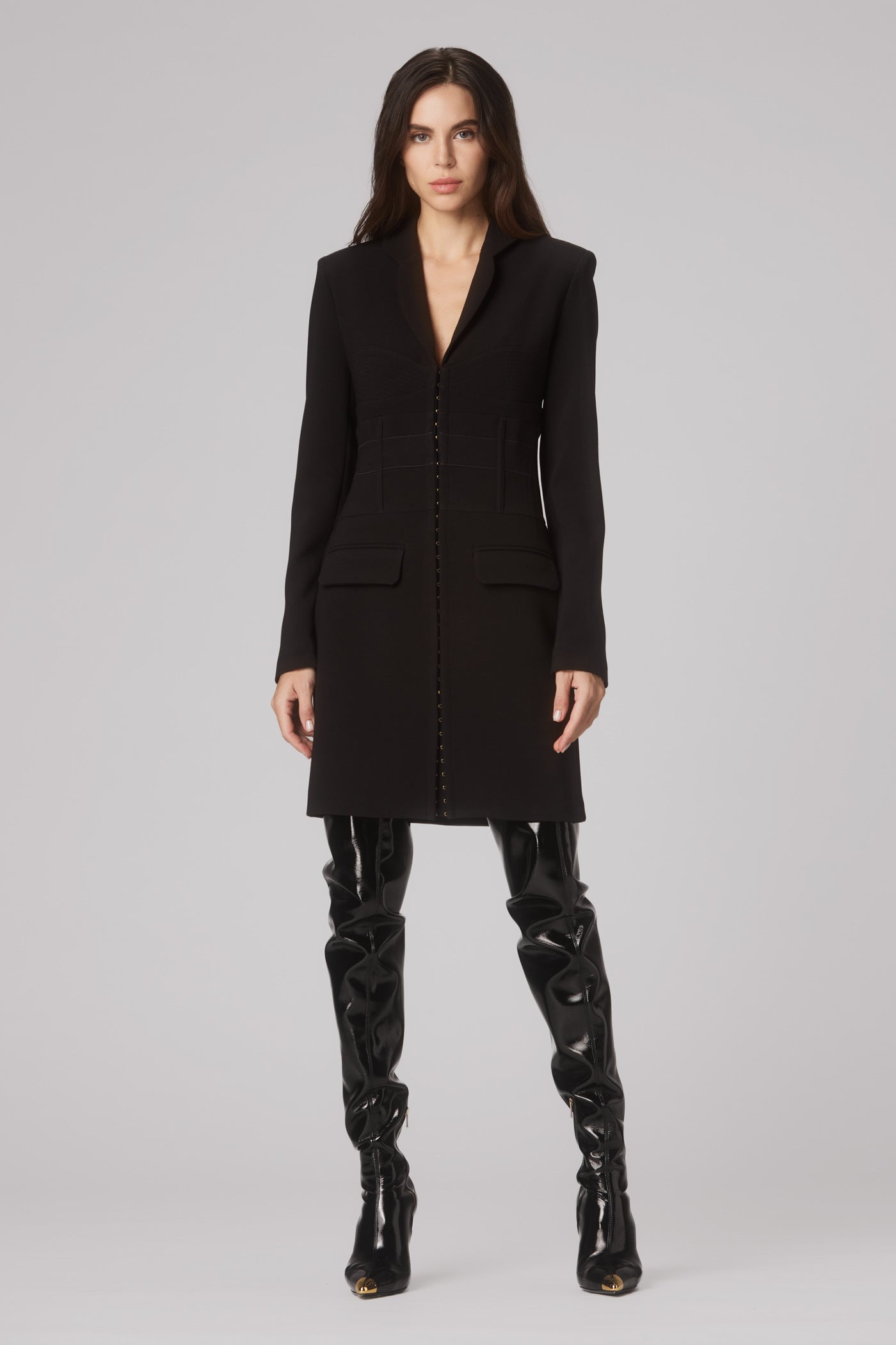 Murmur Grid Underdress Black Mini Dress I Luxury Designer Lingerie