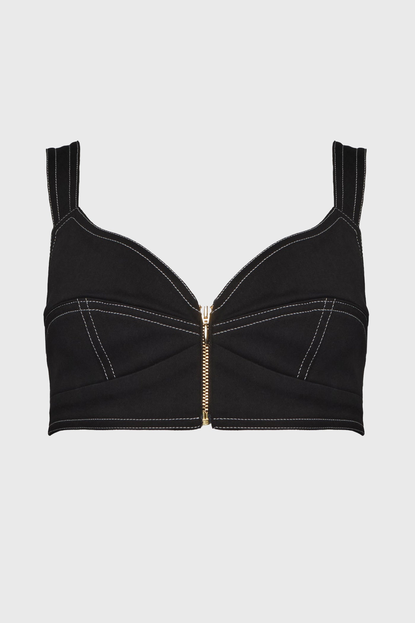 Underline Denim Bra Top Black