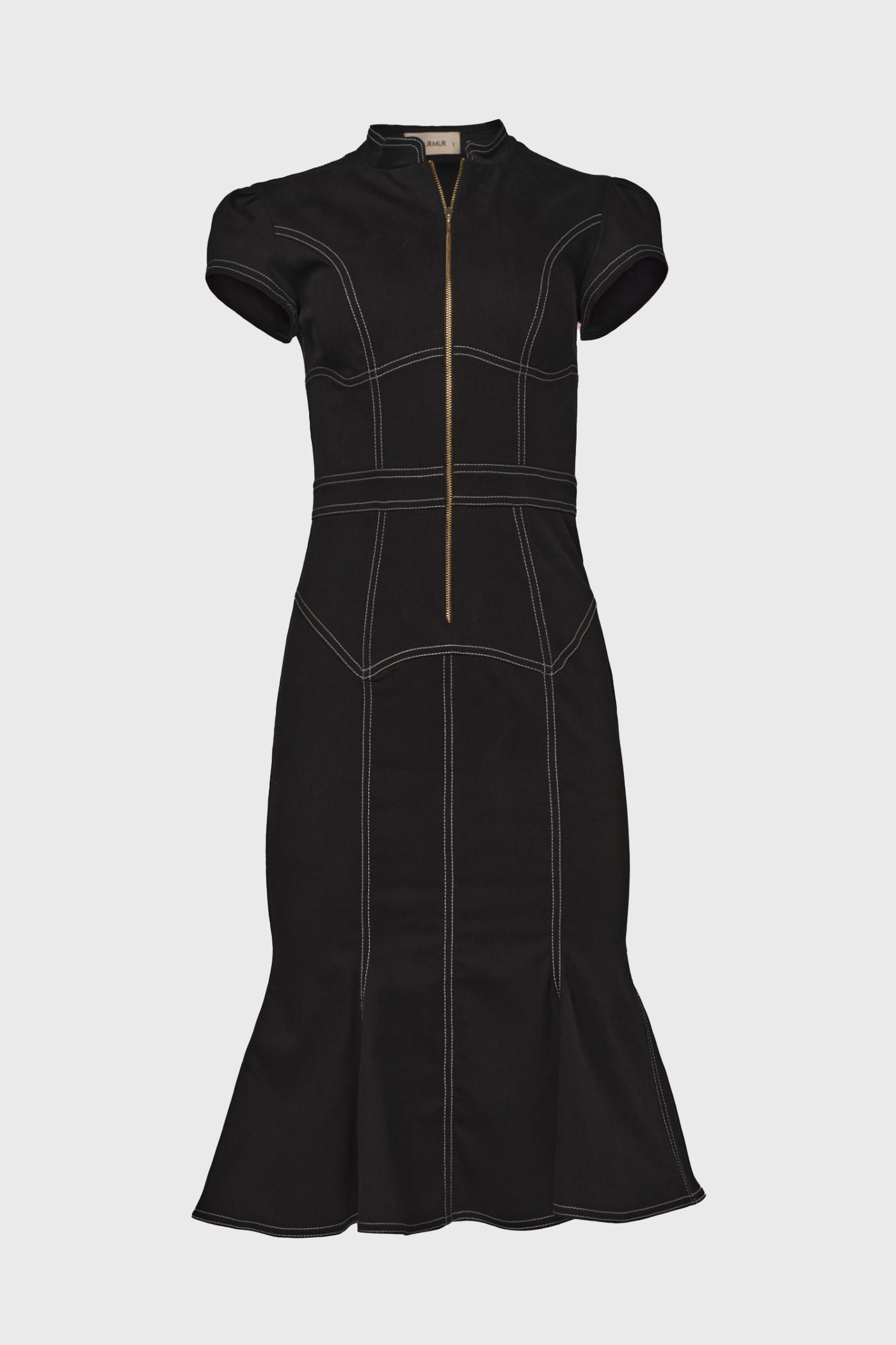 Underline Denim Dress Black