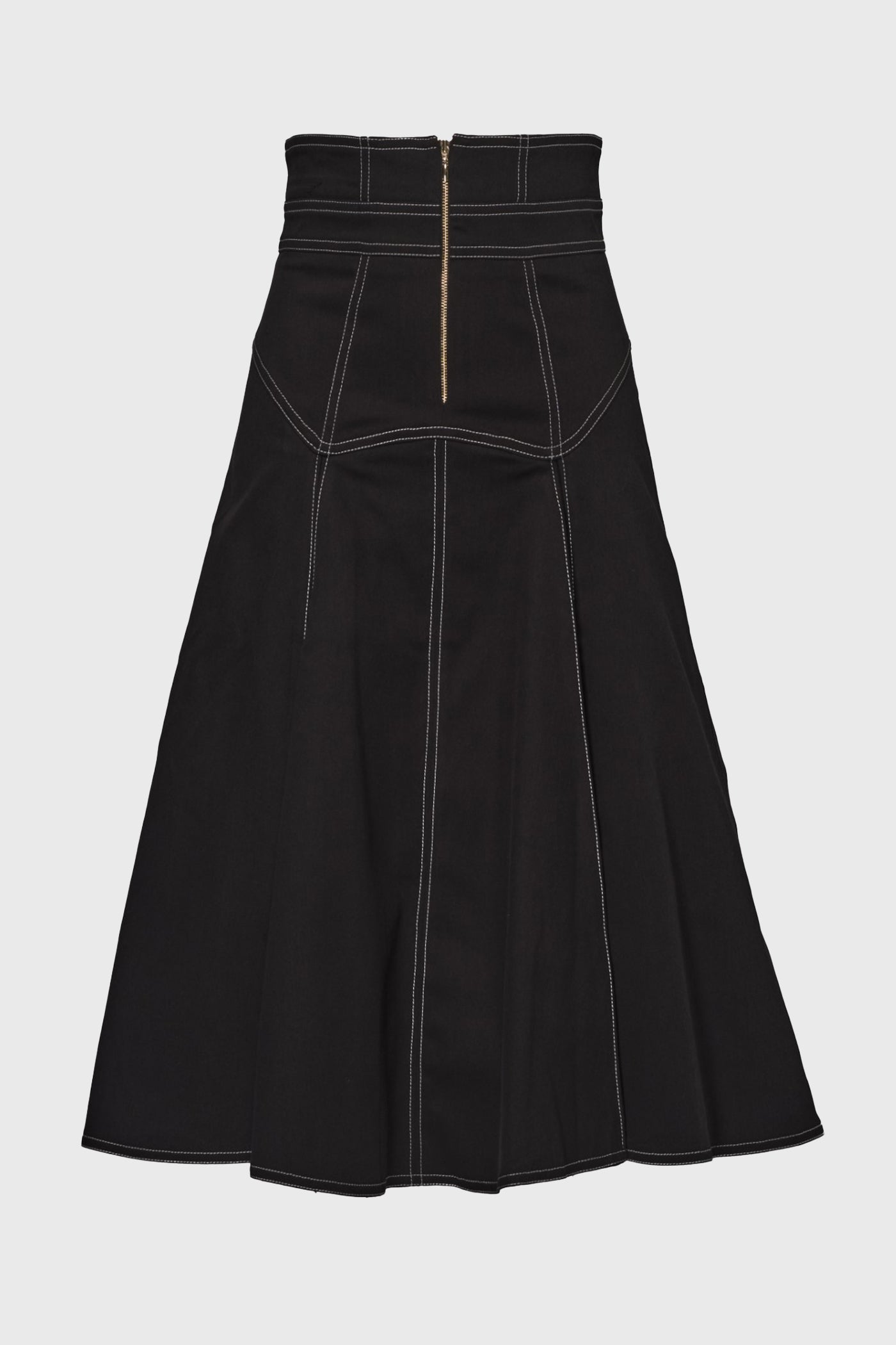Underline Denim Skirt Black