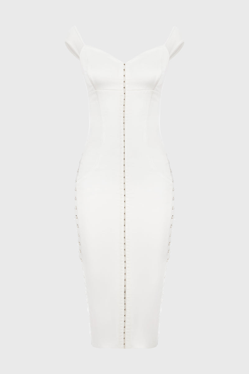 Blackcherry Dress White