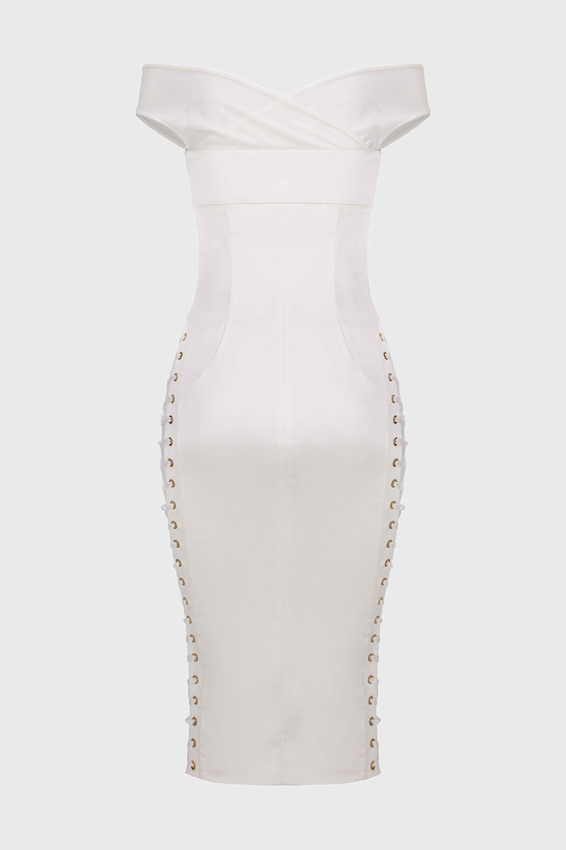 Blackcherry Dress White