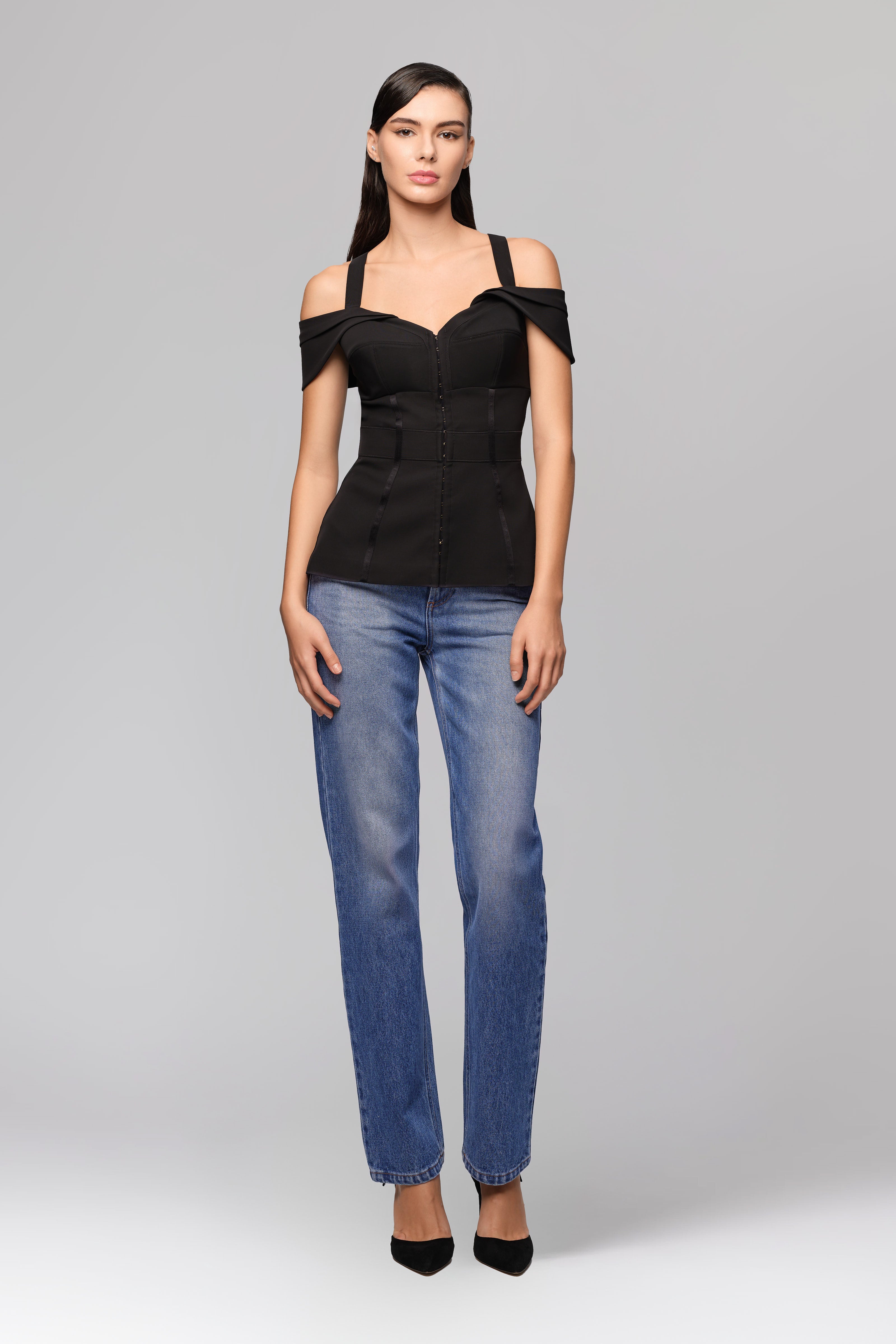 Candy Corset Black model side