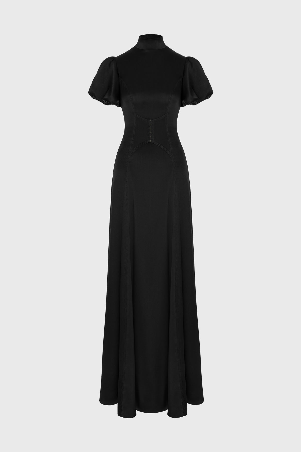 Cast Silk Long Dress Black