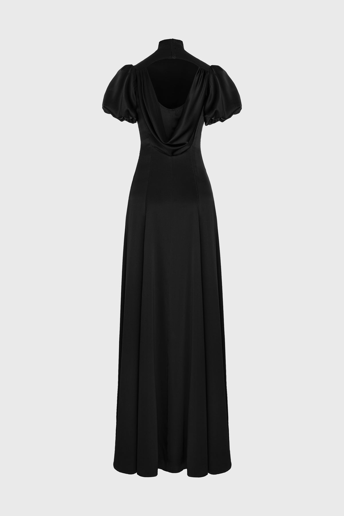 Cast Silk Long Dress Black
