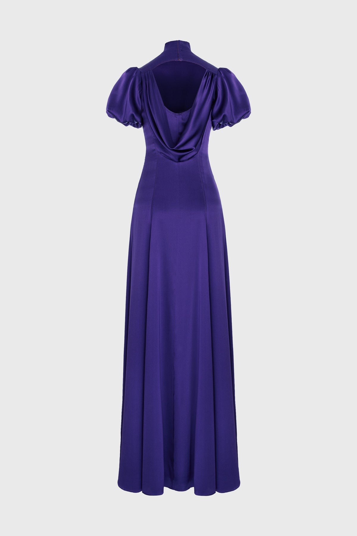 Cast Silk Long Dress Purple