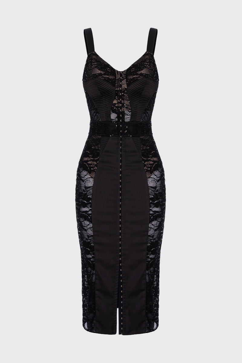 Corset Lace Dress Black