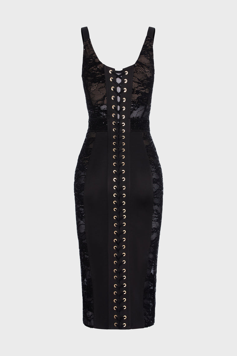 Corset Lace Dress Black