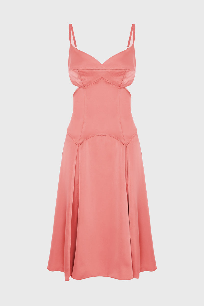 Rochie roz fad din satin Escapade