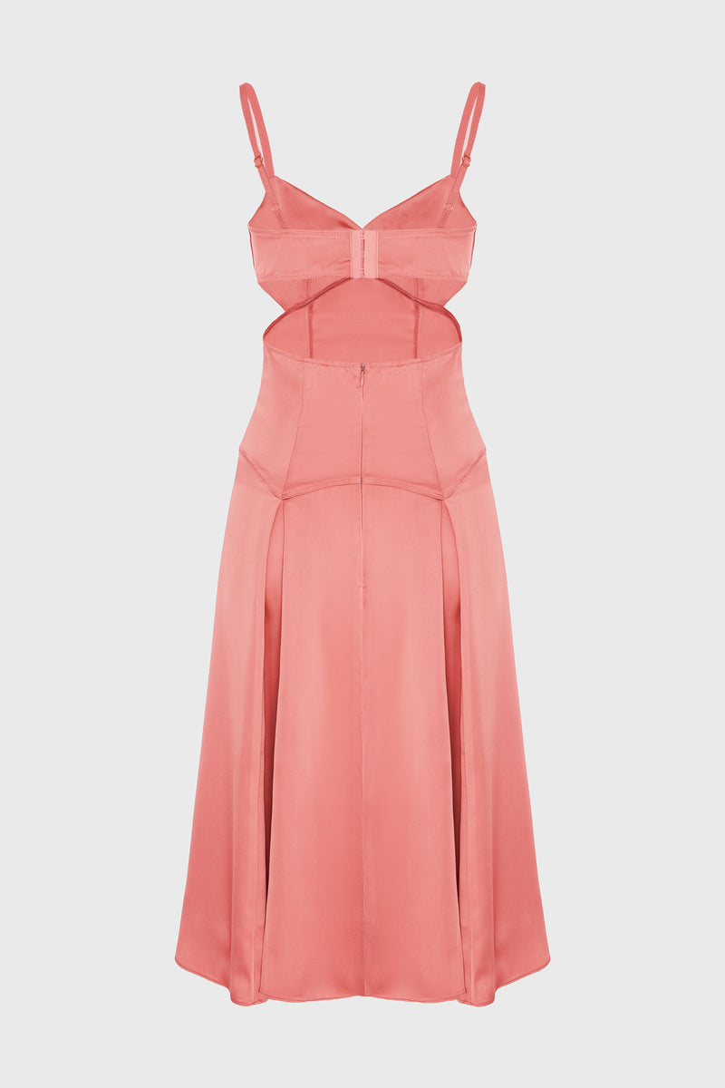 Rochie roz fad din satin Escapade