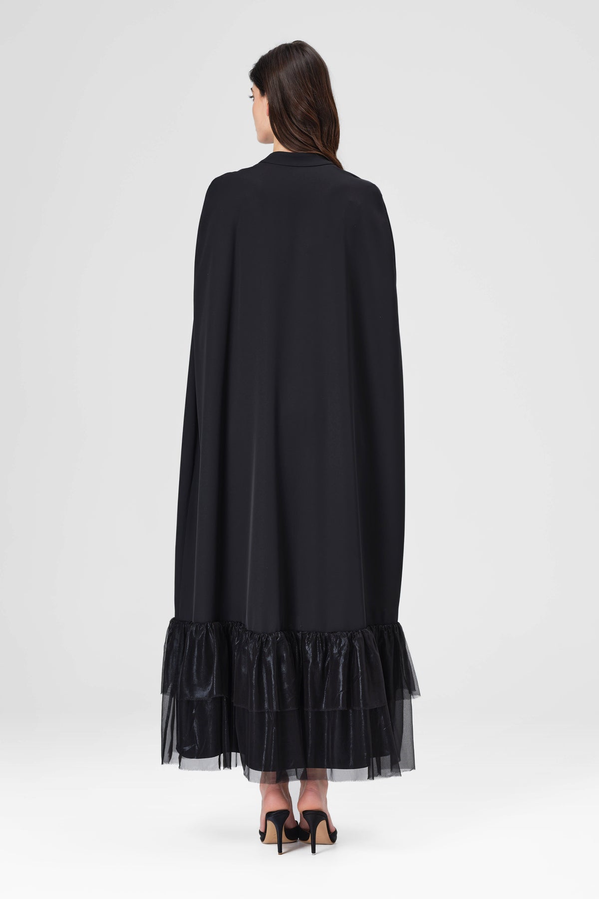 Evening Long Cape Black