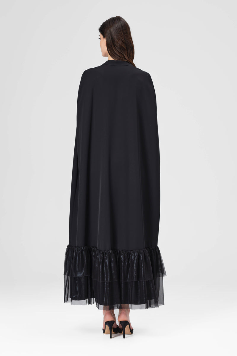 Evening Long Cape Black