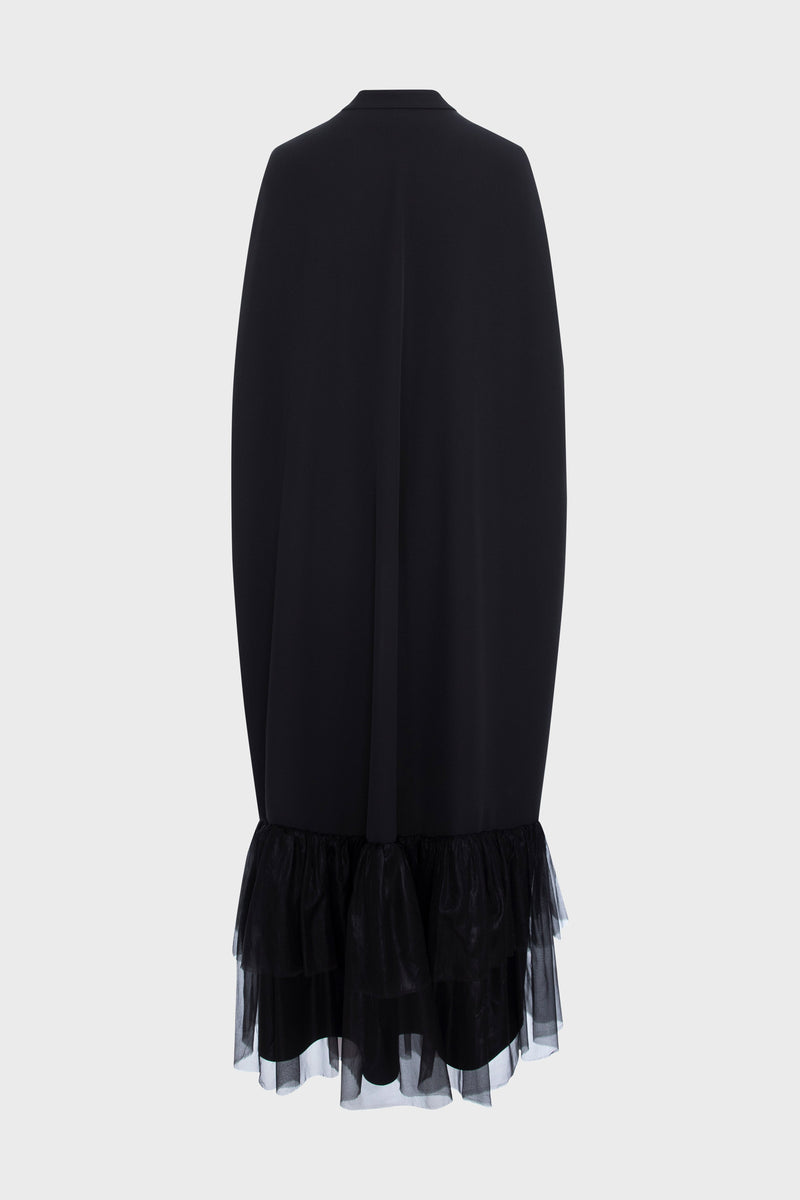 Evening Long Cape Black