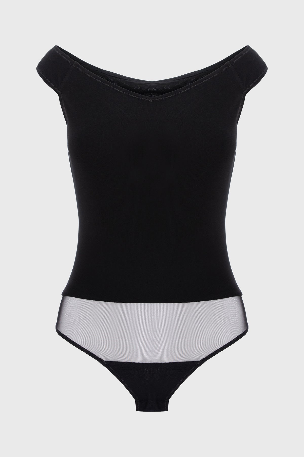 Body negru din tricot texturat de vascoza Explicit