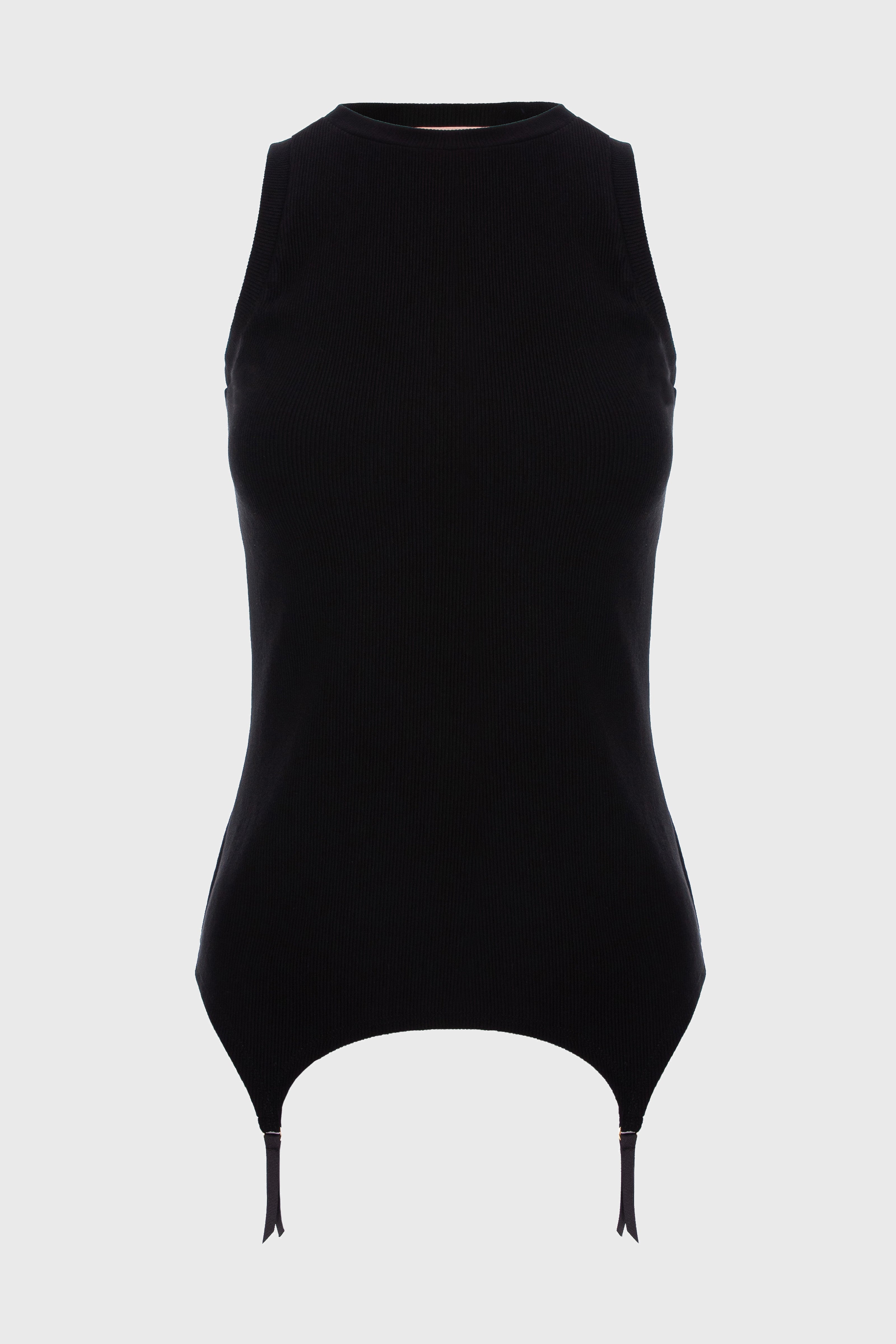 Garter Tank Top Black