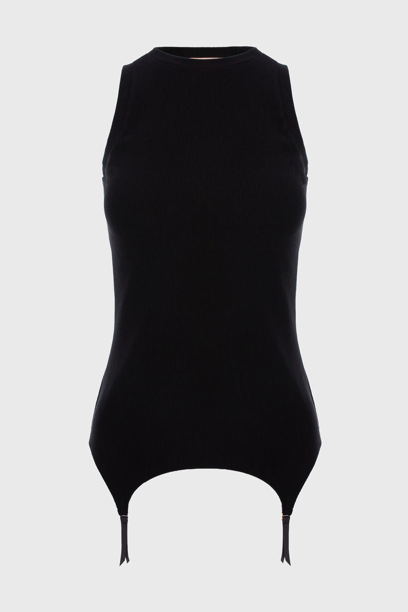 Garter Tank Top Black