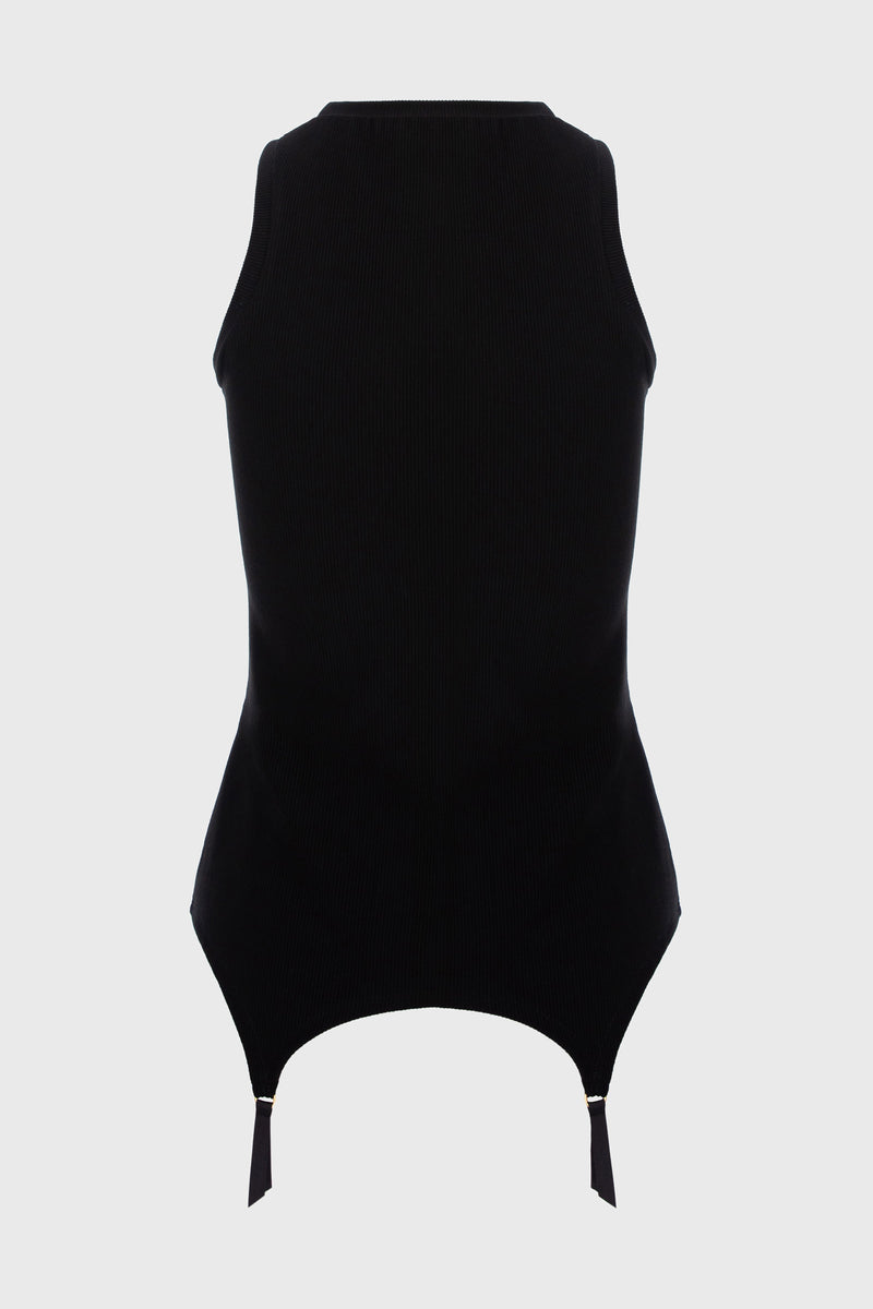 Garter Tank Top Black