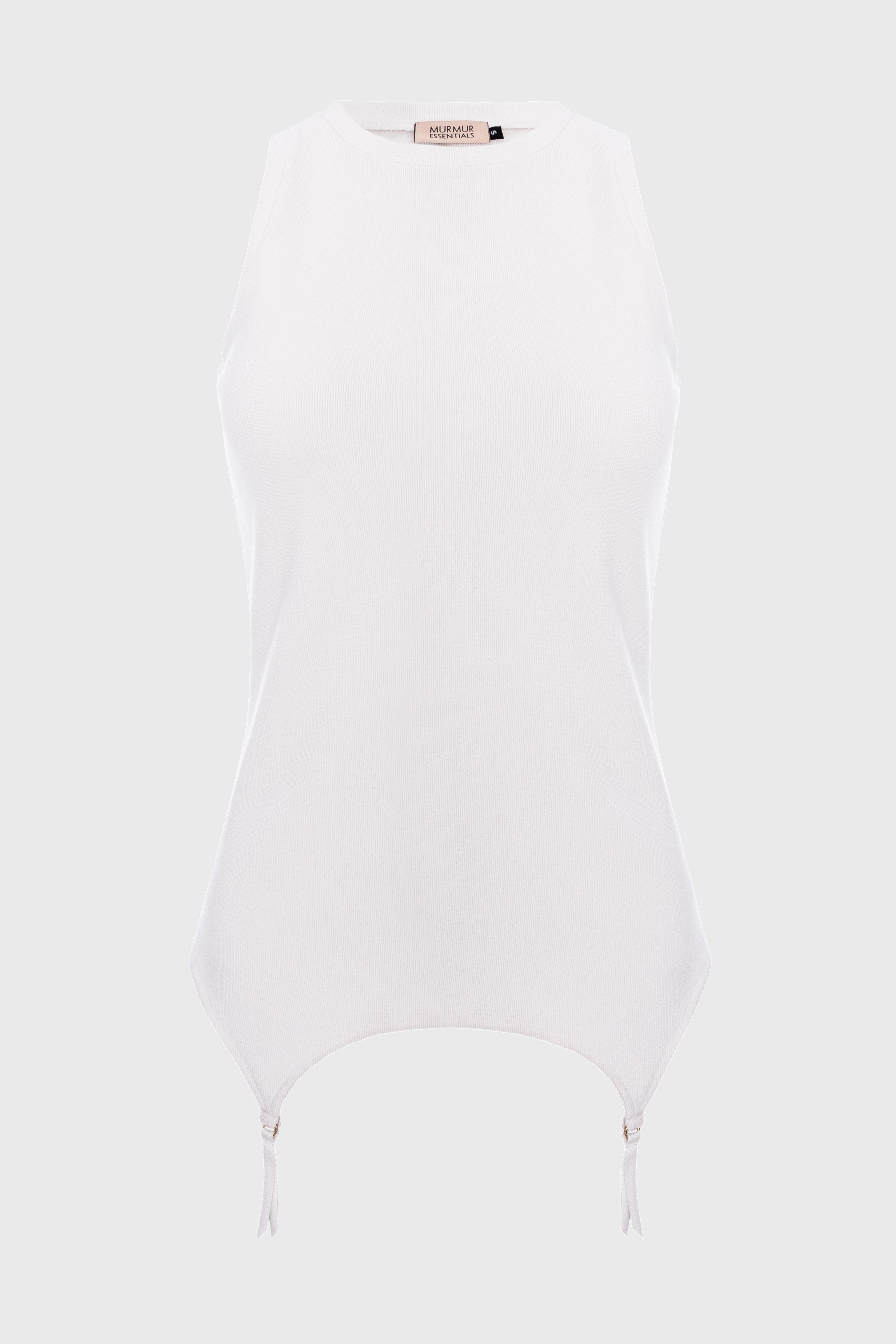 Garter Tank Top White