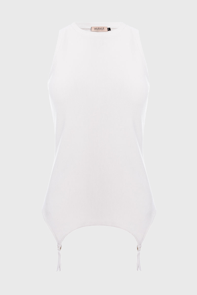 Garter Tank Top White