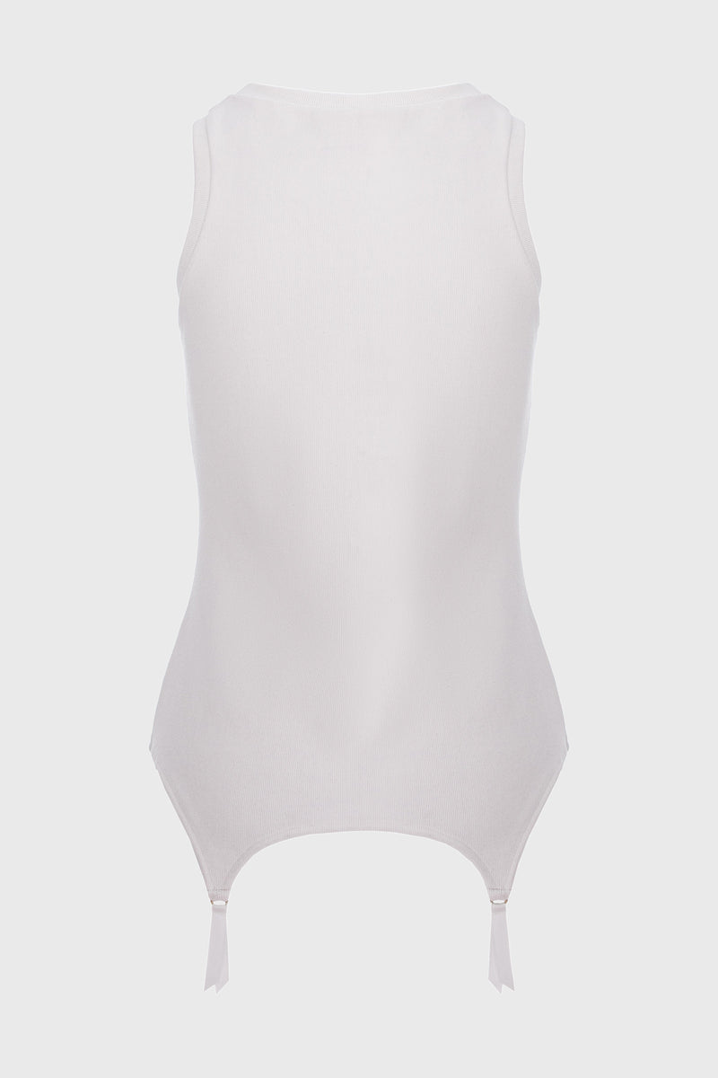 Garter Tank Top White