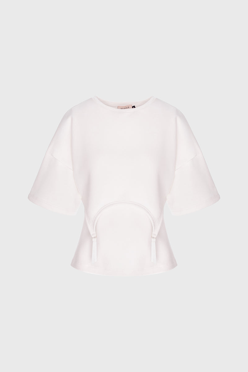 Tricou alb suprapus Garter