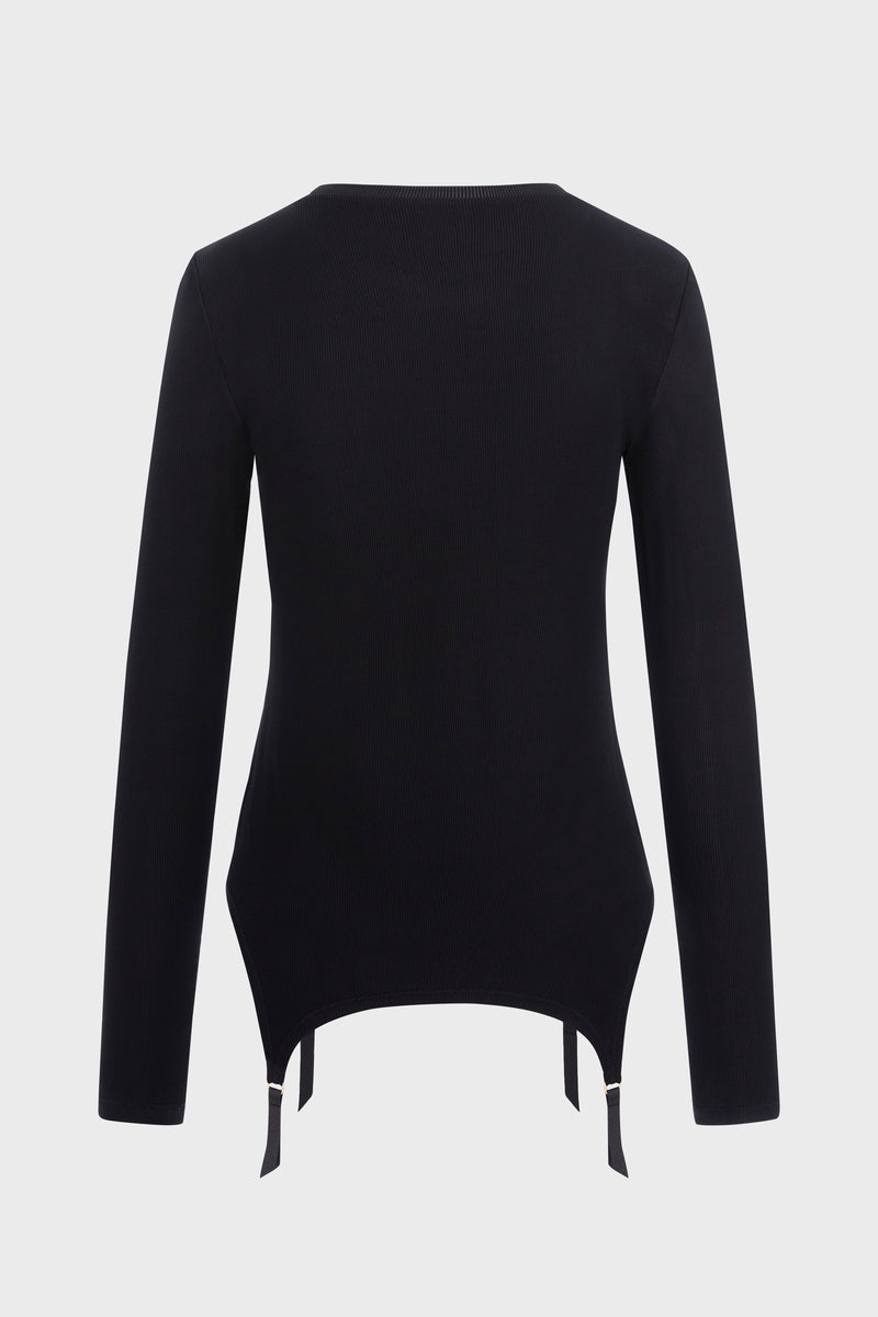 Bluza neagra din vascoza premium Garter
