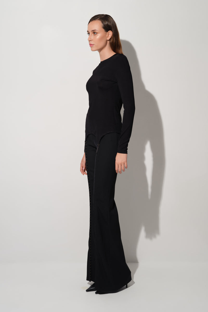 Bluza neagra din vascoza premium Garter