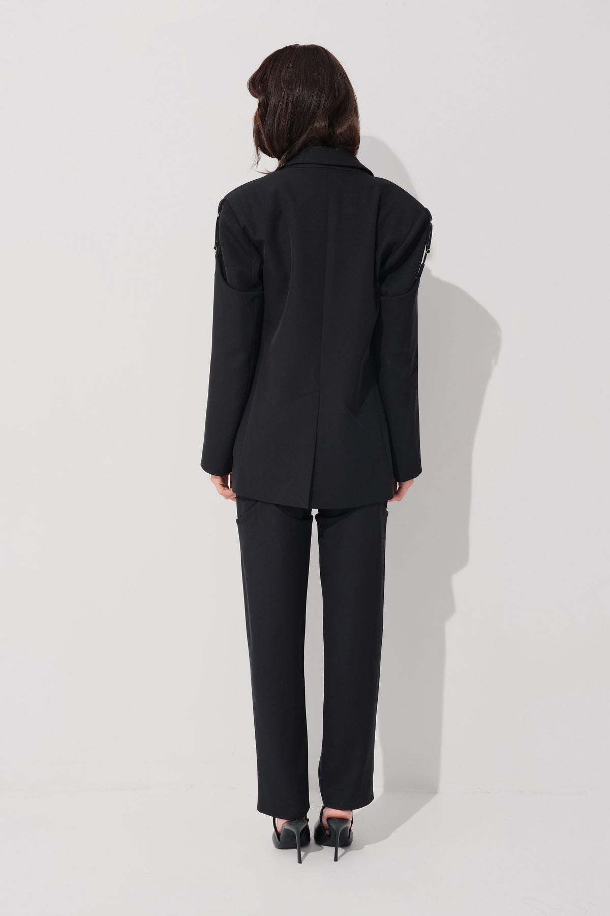 Garter Wool Blazer Black