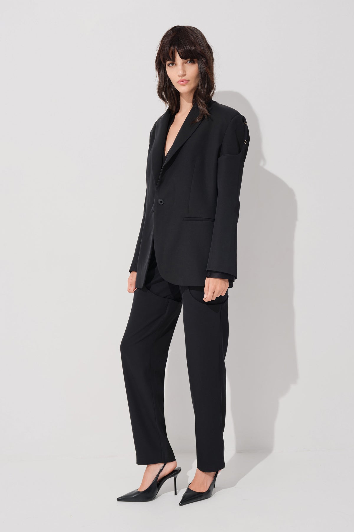 Garter Wool Blazer Black