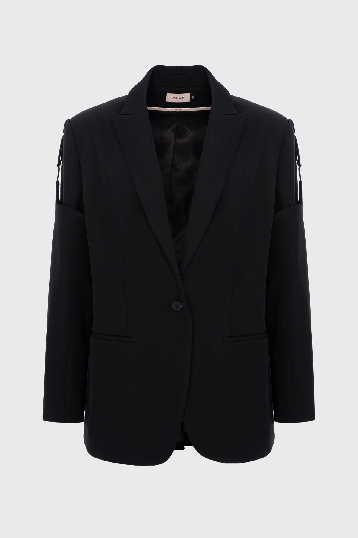 Garter Wool Blazer Black