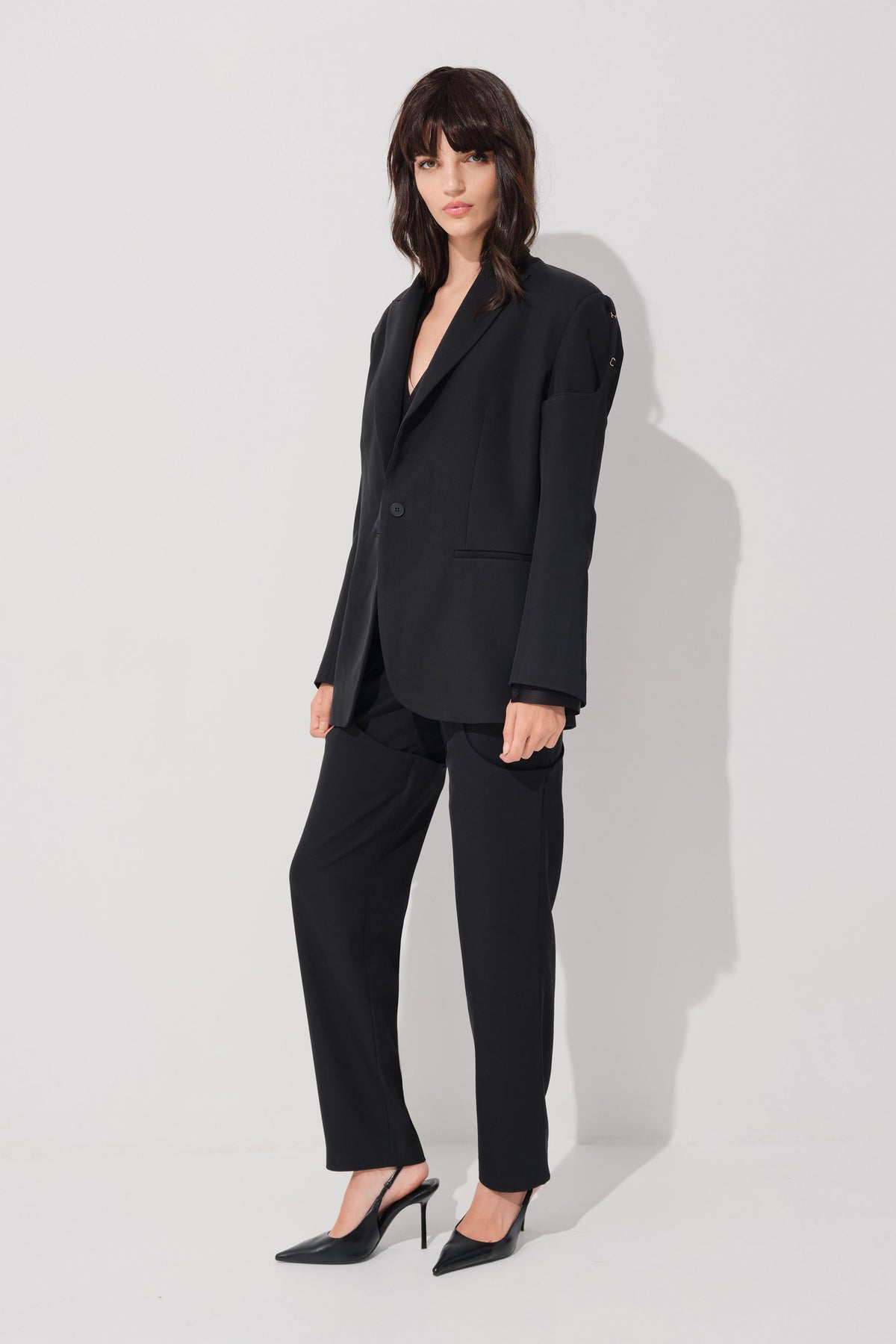 Garter Wool Trousers Black