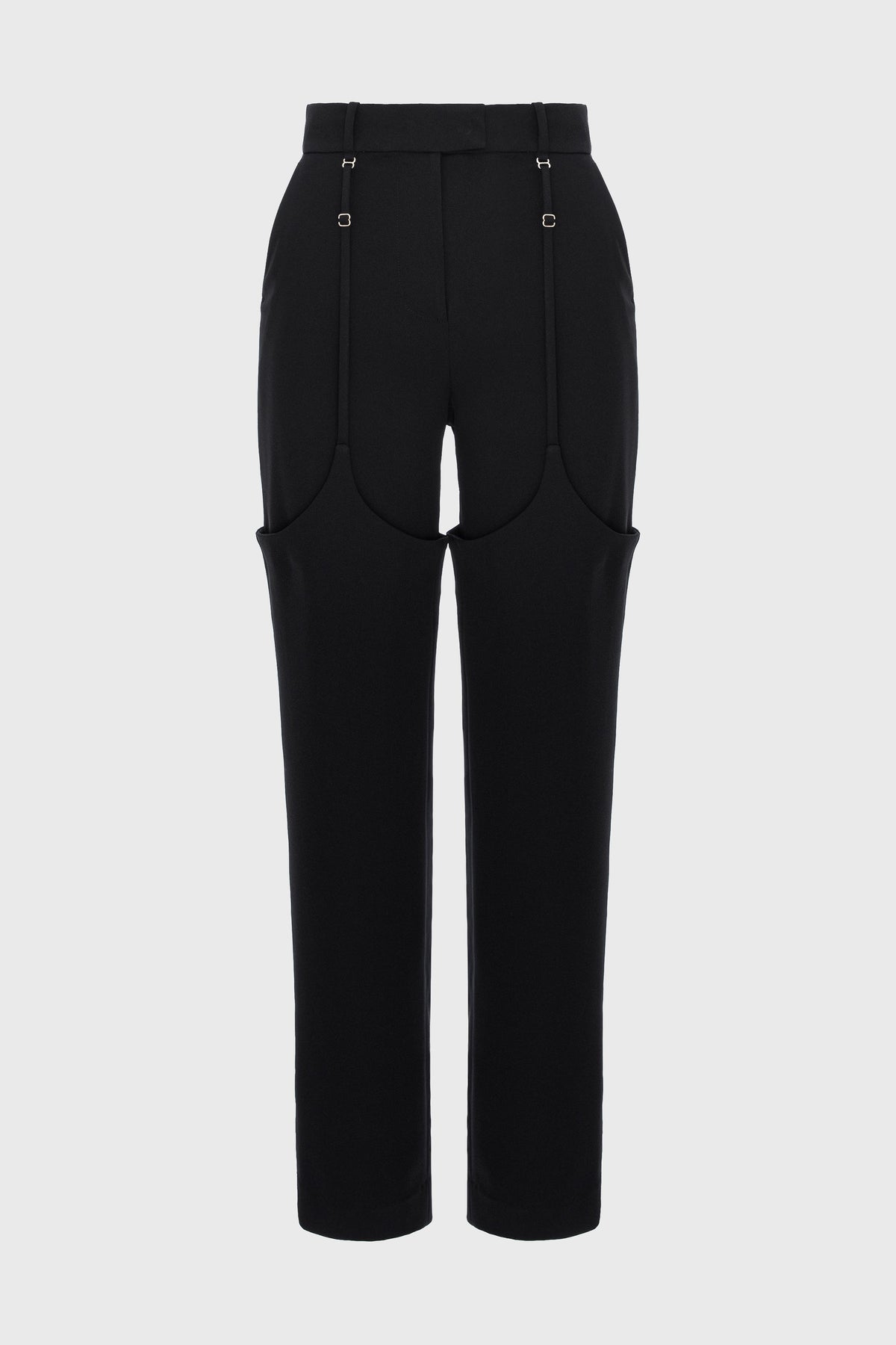 Garter Wool Trousers Black